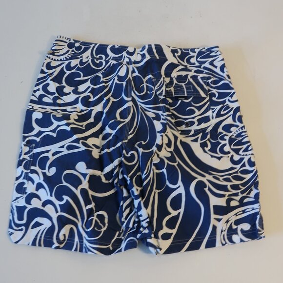 Men's Blue and White Swim Shorts - Picture 5 of 7